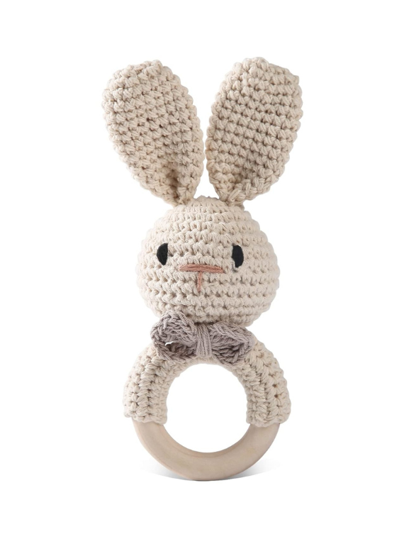 Baby Travel Gifts White Bunny Rattle