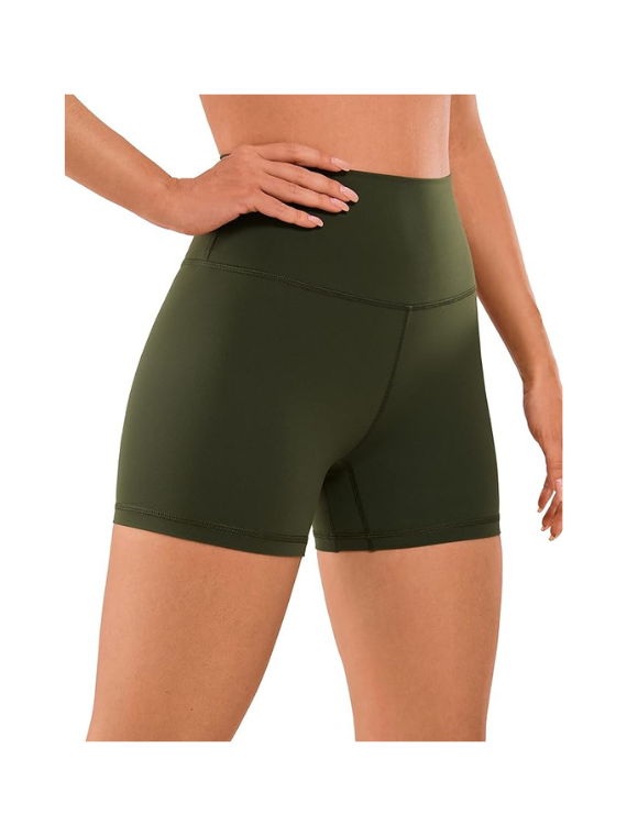 Olive Green Yoga Shorts