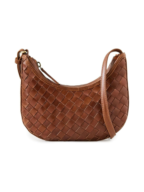 Leather woven purse
